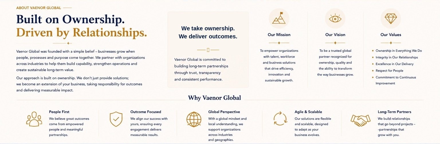 About Vaenor Global company information